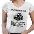 Some Grandmas Knit Real Grandmas Drive A Tractor Women V-Neck T-Shirt