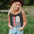 Firefighter Thin Red Line Amercian Flag | Usa Unisex Tank Top