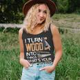I Turn Wood Into Things Whats Your Superpower Woodworking Unisex Tank Top