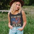 Vintage US Air Force Proud Dad With American Flag Unisex Tank Top