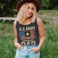Vintage US Army Proud Dad With American Flag Unisex Tank Top