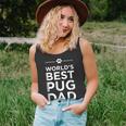 Worlds Best Pug Dad Love Pets Animal Family Paw Unisex Tank Top