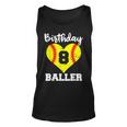 8Th Birthday Baller Funny 8 Year Old Softball Unisex Tank Top