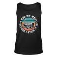 Bbq Dad Offset Smoker Pit Accessory I Rub My Meat Funny Text Unisex Tank Top