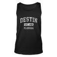 Destin Florida Fl Vintage Established Sports Design Men Women Tank Top Graphic Print Unisex