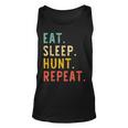 Eat Sleep Hunt Repeat Hunting Hunter Funny Retro Vintage Unisex Tank Top