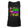Funny Mardi Gras Flamingo Mardi Gras Yall Beads Mask V2 Unisex Tank Top