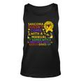 Funny Sarcoma Mother Quote Sunflower With Butterflies Unisex Tank Top