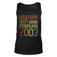 Legendär Seit Februar 2003 Geschenk 20 Geburtstag Tank Top