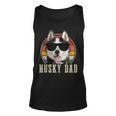 Mens Husky Dad Funny Dog Sunglasses Vintage Siberian Husky Unisex Tank Top