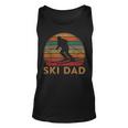 Mens Retro Ski Dad Sunset Winter Skiing Daddy Gift Father Skier Unisex Tank Top
