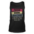 Papaw Knows Everything If He Doesnt Know Fathers Day Unisex Tank Top