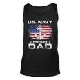 US Navy Proud Dad With American Flag Gift Veteran Day Unisex Tank Top