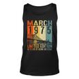 Vintage 1975 48 Yrs Old Made In March 1975 48Th Birthday Unisex Tank Top
