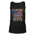 Vintage US Air Force Proud Dad With American Flag Unisex Tank Top
