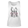 Cute Bunny With Glasses Leopard Print Easter Bunny Face Unisex Tank Top