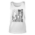 Funny Proud Baseball Dad American Flag Sports Fathers Day Unisex Tank Top