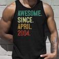 19 Years Old Awesome Since April 2004 19Th Birthday Unisex Tank Top Gifts for Him