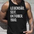 43 Geburtstag Geschenk 43 Jahre Legendär Seit Oktober 1980 Tank Top Geschenke für Ihn