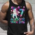 7 Years Old Unicorn Flossing 7Th Birthday Girl Unicorn Party Tank Top Gifts for Him