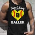8Th Birthday Baller Funny 8 Year Old Softball Unisex Tank Top Gifts for Him