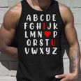 Abc Alphabet I Love You English Valentines Day Funny Teacher Unisex Tank Top Gifts for Him