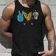 Autism Awareness Day Peace Love Autism Puzzle Ribbon Unisex Tank Top Gifts for Him