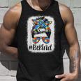 Be Kind Autism Awareness Girl Women Messy Bun Hair Gifts Unisex Tank Top Gifts for Him