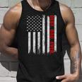 Best Dad Ever Usa Flag Fathers Day Firefighter Red Line Unisex Tank Top Gifts for Him