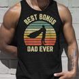 Bonus Dad Cool Retro Hero Best Bonus Dad Ever Tank Top Gifts for Him