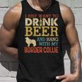 Border Collie Dad Drink Beer Hang With Dog Funny Men Vintage Unisex Tank Top Gifts for Him