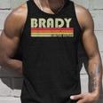 Brady Gift Name Personalized Funny Retro Vintage Birthday V2 Unisex Tank Top Gifts for Him
