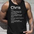 Chris Name Definition Meaning Funny Interesting Unisex Tank Top Gifts for Him