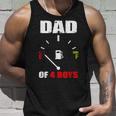 Dad Of 4 Boys Vintage Dad Battery Low Fathers Day Unisex Tank Top Gifts for Him