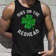 Dibs On The Redhead Funny St Patricks Day Drinking  Unisex Tank Top Gifts for Him