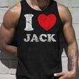 Distressed Grunge Worn Out Style I Love Jack Unisex Tank Top Gifts for Him