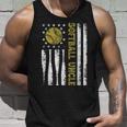 Distressed Usa American Flag Softball Uncle Fathers Day Unisex Tank Top Gifts for Him