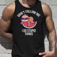 Dont Follow Me I Do Stupid Things Funny Sloth On Watermelon Unisex Tank Top Gifts for Him