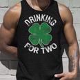 Drinking For Two St Patricks Day Pregnancy Announcement Unisex Tank Top Gifts for Him