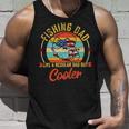 Fishing Dad Like A Regular Dad But Cooler Retro Vintage American Flag Tank Top Gifts for Him