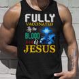 Fully Vaccinated By The Blood Of Jesus Shining Cross & Lion Unisex Tank Top Gifts for Him