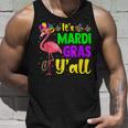 Funny Mardi Gras Flamingo Mardi Gras Yall Beads Mask V2 Unisex Tank Top Gifts for Him