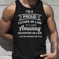 Funny Proud Father In Law Dad Fathers Day Gift Ideas V2 Unisex Tank Top Gifts for Him