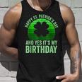 Funny St Patricks Day Birthday Lucky Shamrock Vintage Sunset Unisex Tank Top Gifts for Him