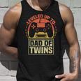 Gamer Dad Fathers Day Leveled Up To Dad Of Twins Vintage Unisex Tank Top Gifts for Him
