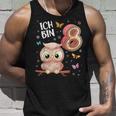 Geburtstags Eule 8 Geburtstag Mädchen 8 Jahre Ich Bin 8 Tank Top Geschenke für Ihn