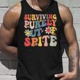 Groovy Surviving Purely Out Of Spite Unisex Tank Top Gifts for Him