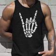 Halloween Rock Hand Sign Skeleton Rock N Roll Symbol Rock On Tank Top Gifts for Him