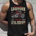 Herren Unisex TankTop zum 75. Geburtstag, Biker-Motiv mit Chopper 1948 Geschenke für Ihn