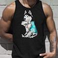 Husky Tattoo I Love Dad Funny Fathers Day Gifts Unisex Tank Top Gifts for Him